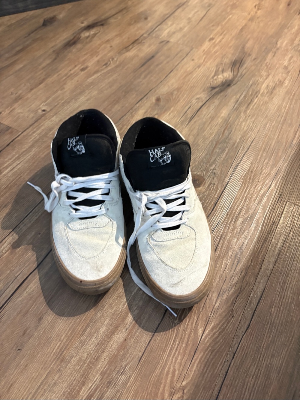 Vans Half Cab Skate Sneakers in White, Black and Gum. Only worn a few times.